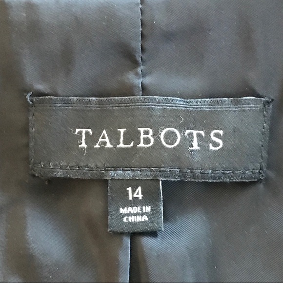 TALBOTS BLACK SINGLE BUTTON 3/4 SLEEVE JACKET - Picture 5 of 6